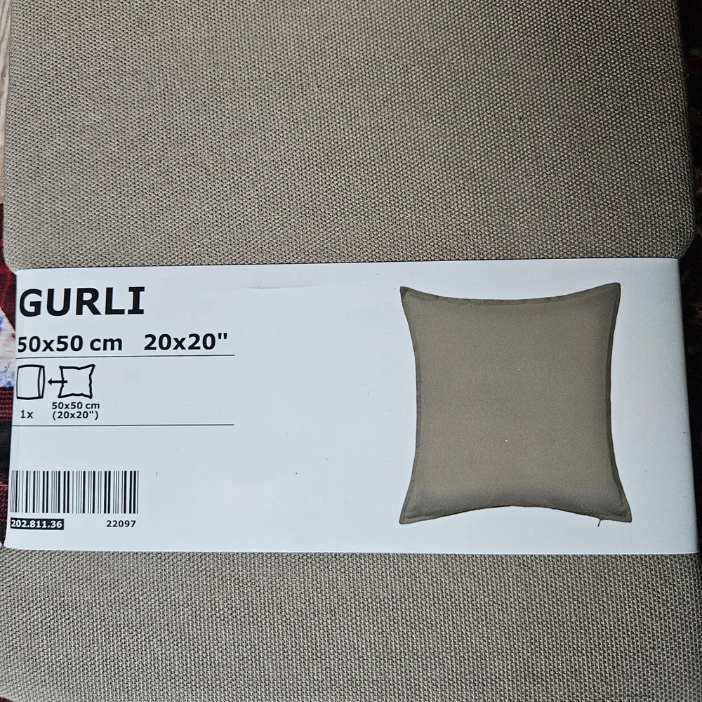 IKEA Gurli Cushion Pillow Cover Taupe Tan 20x20